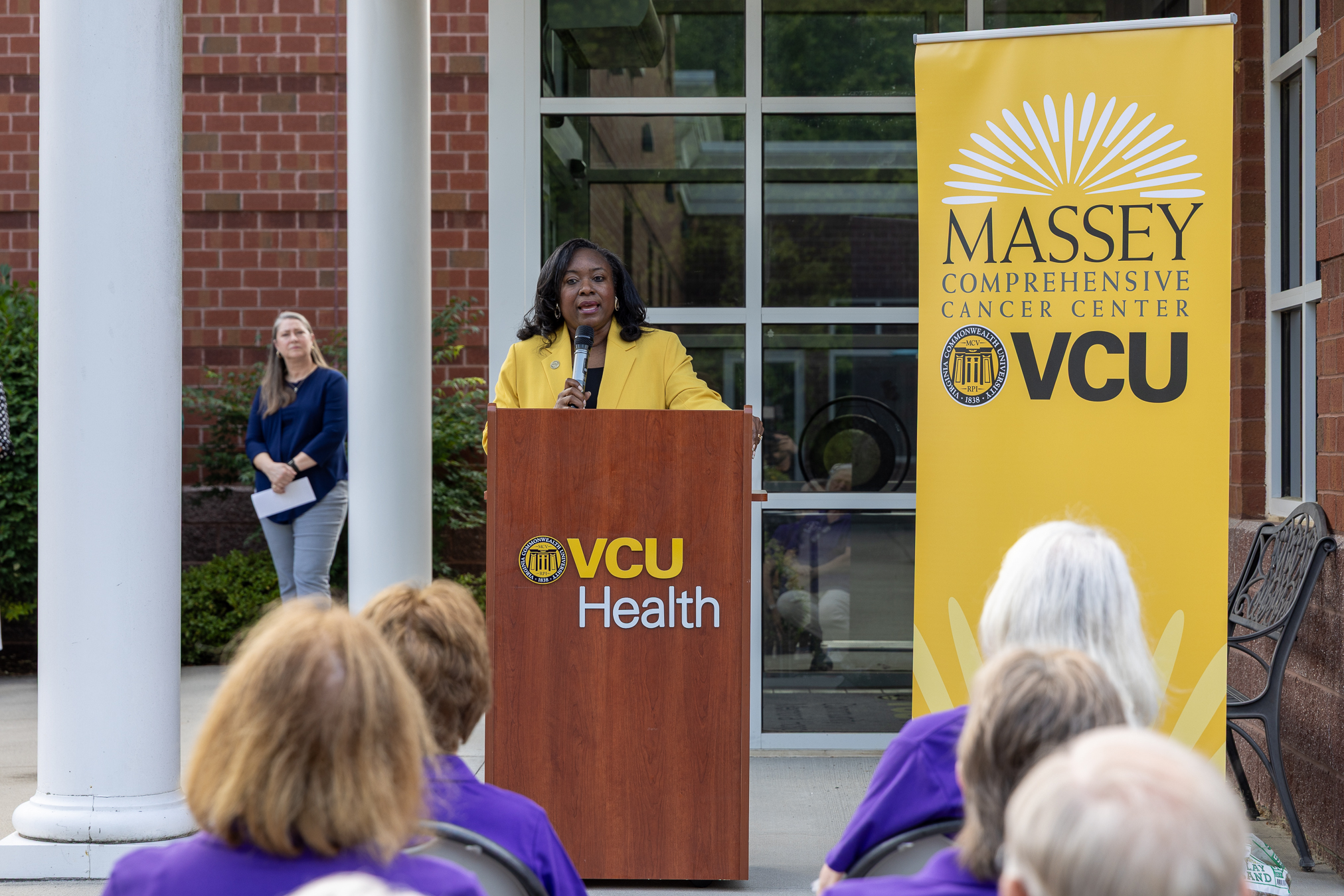 Image of Monica L. Baskin, Ph.D speaking at the CMH Ribbon Cutting Ceremony